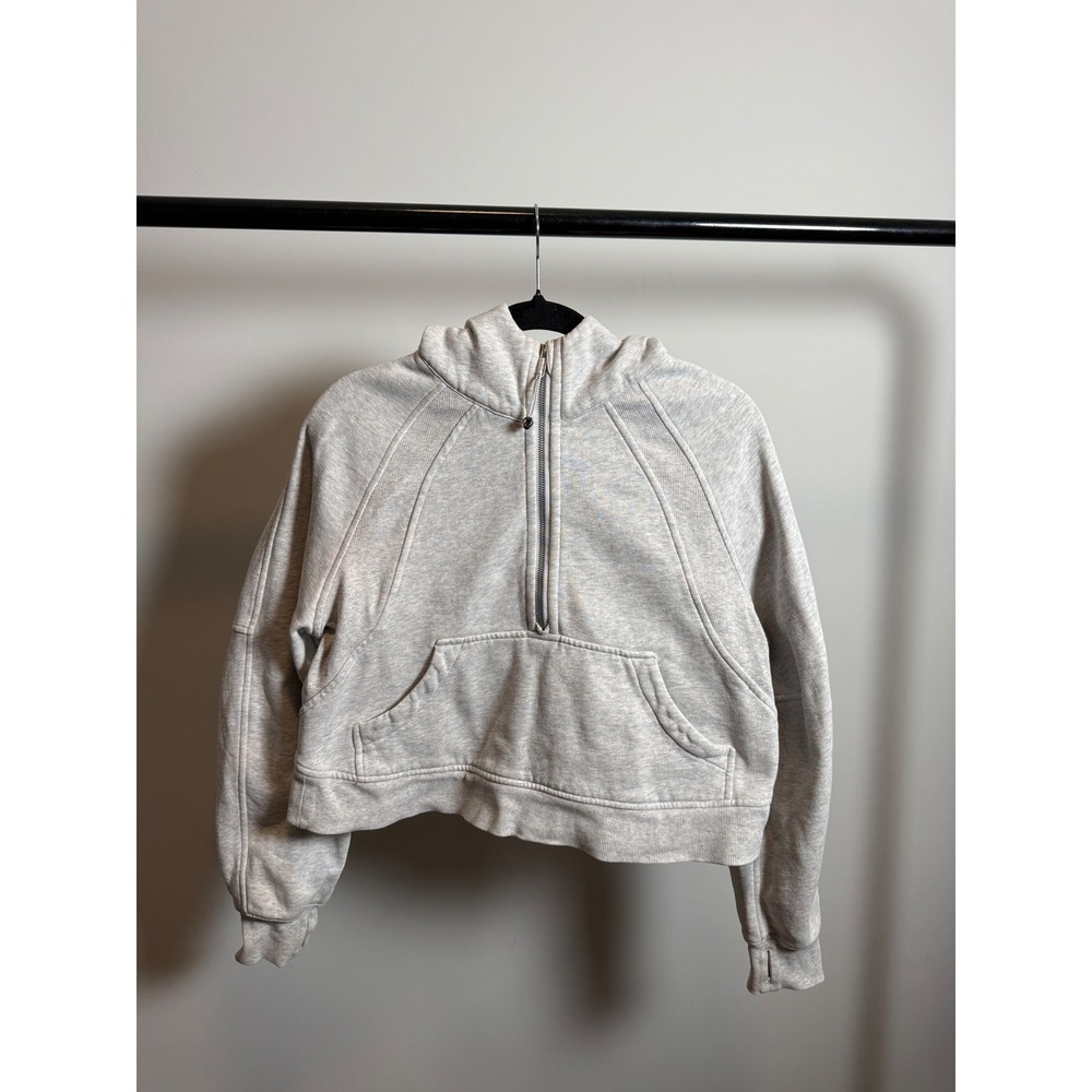 Lululemon Scuba Oversized Half-Zip Hoodie Heathered Core Ultra Light Grey XS/S